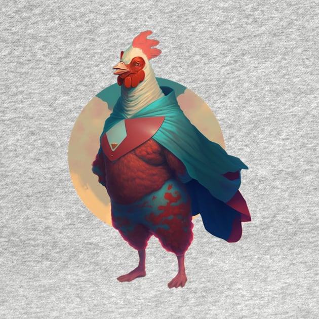 A Chicken in a Cape being a Super Hero - for poultry lovers by Snoe